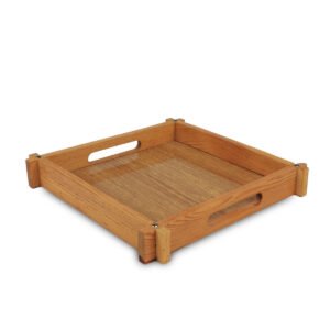 Wooden Serving Tray Square Shape Antique Design - Large