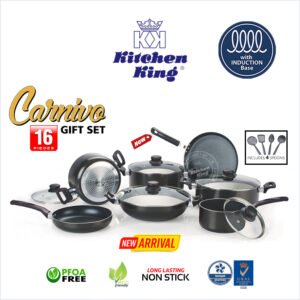KK Nonstick Cookware Carnivo Gift Set – 16 Pieces (Induction)