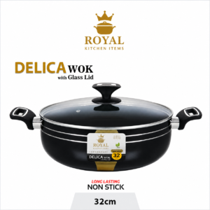 KK Non-stick Delica Wok (Glass Lid)