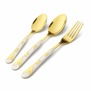 Stainless Steel PVD Coated 28 Pcs Cutlery Set - DF With Stand