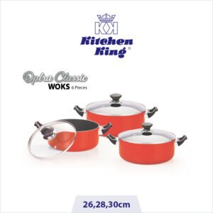 KK Nonstick Cookware Optra Classic Wok Set (G/L) – 26,28,30cm